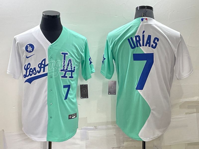 Men Los Angeles Dodgers #7 Urias green white Nike 2022 MLB Jersey1